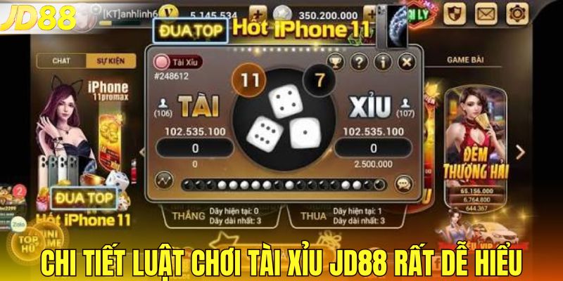 Chi tiết luật chơi tài xỉu JD88 rất dễ hiểu